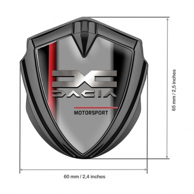 Dacia Metal Emblem Badge Graphite Crimson Stripe Metallic Logo Edition