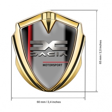 Dacia Metal Emblem Badge Gold Crimson Stripe Metallic Logo Edition