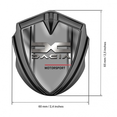 Dacia Domed Emblem Badge Graphite Steel Frame Metallic Logo Edition