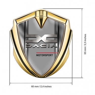 Dacia Domed Emblem Badge Gold Steel Frame Metallic Logo Edition