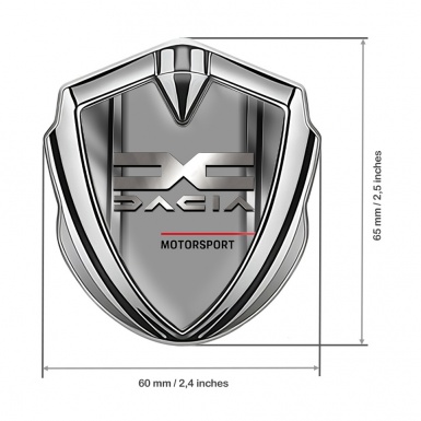Dacia Domed Emblem Badge Silver Steel Frame Metallic Logo Edition