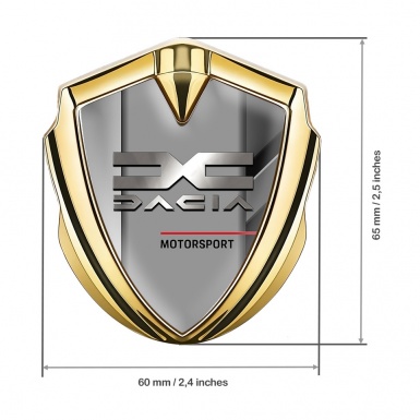 Dacia Emblem Ornament Gold Polished Fragments Metallic Logo Design