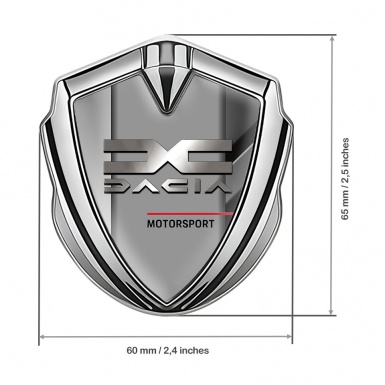 Dacia Emblem Ornament Silver Polished Fragments Metallic Logo Design