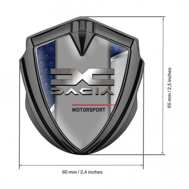 Dacia Bodyside Domed Emblem Graphite Blue Hex Metallic Logo Variant