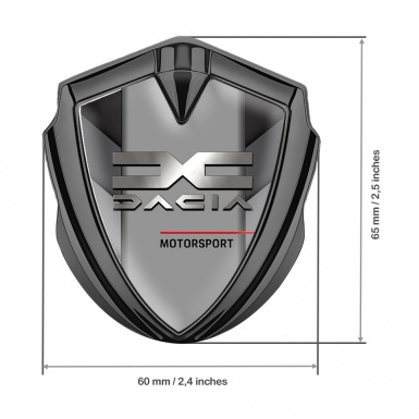 Dacia Emblem Metal Badge Graphite Grey Panels Polished Logo Edition
