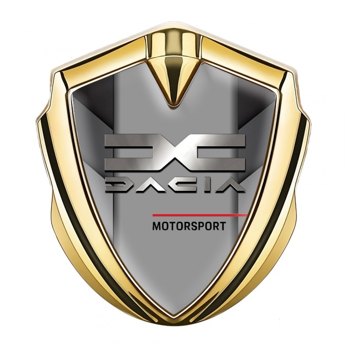 Dacia Emblem Metal Badge Gold Grey Panels Polished Logo Edition