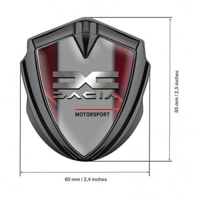 Dacia 3d Emblem Badge Graphite Red Hexagon Polished Logo Edition