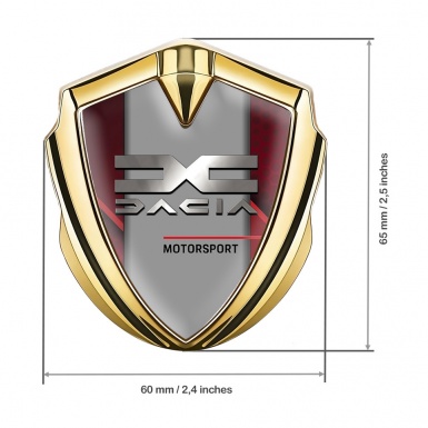 Dacia 3d Emblem Badge Gold Red Hexagon Polished Logo Edition