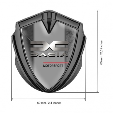 Dacia Emblem Badge Self Adhesive Graphite Stone Texture Polished Logo Design