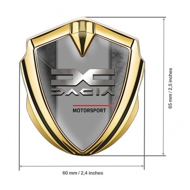 Dacia Emblem Badge Self Adhesive Gold Stone Texture Polished Logo Design