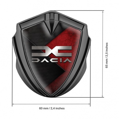 Dacia Emblem Car Badge Graphite Red Texture Metallic Color Logo