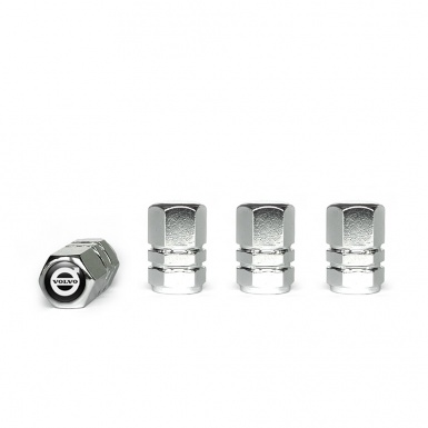 Volvo Tyre Valve Caps Chrome 4 pcs Black