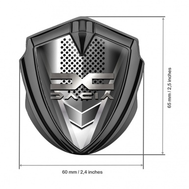 Dacia Emblem Silicon Badge Graphite Steel Grate Metallic Color Logo