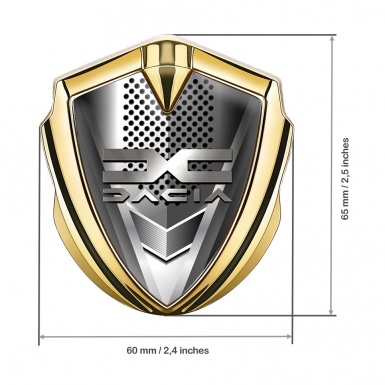 Dacia Emblem Silicon Badge Gold Steel Grate Metallic Color Logo