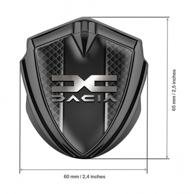 Dacia Emblem Fender Badge Graphite Dark Squares Metallic Color Logo