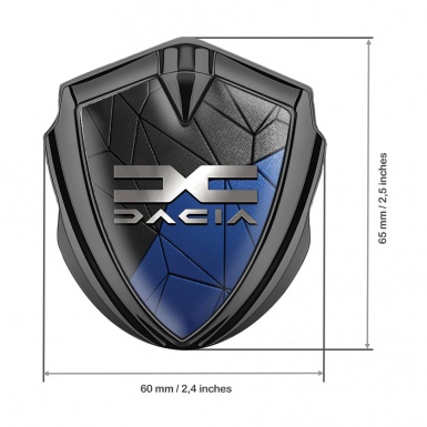 Dacia Metal Emblem Self Adhesive Graphite Blue Mosaic Metallic Color Logo