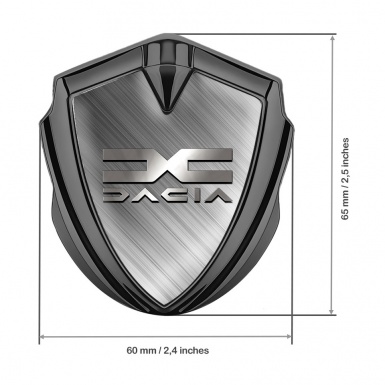 Dacia Fender Emblem Badge Graphite Brushed Aluminum Metallic Color Logo