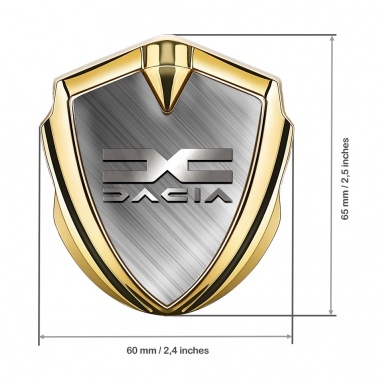 Dacia Fender Emblem Badge Gold Brushed Aluminum Metallic Color Logo