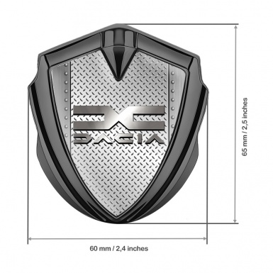 Dacia Metal Emblem Badge Graphite Light Treadplate Metallic Color Logo