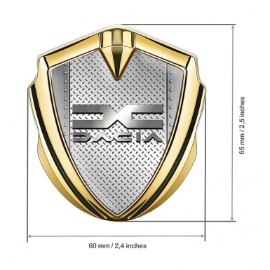 Dacia Metal Emblem Badge Gold Light Treadplate Metallic Color Logo