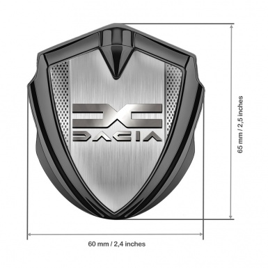 Dacia Domed Emblem Badge Graphite Polished Panel Metallic Color Logo