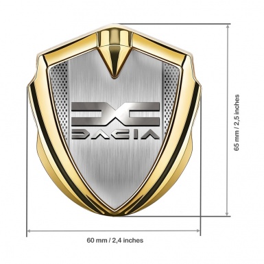 Dacia Domed Emblem Badge Gold Polished Panel Metallic Color Logo