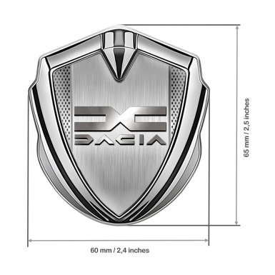 Dacia Domed Emblem Badge Silver Polished Panel Metallic Color Logo