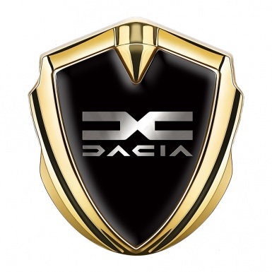 Dacia Emblem Metal Badge Silver Black Print Metallic Color Logo