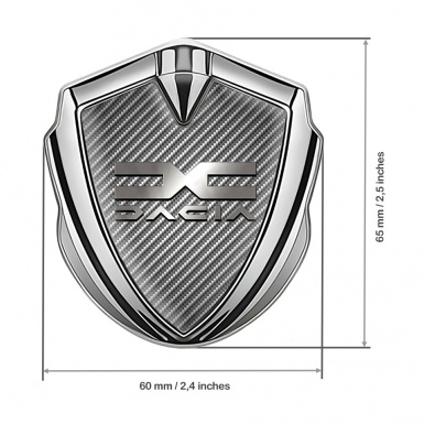 Dacia Emblem Car Badge Silver Light Carbon Metallic Logo Design