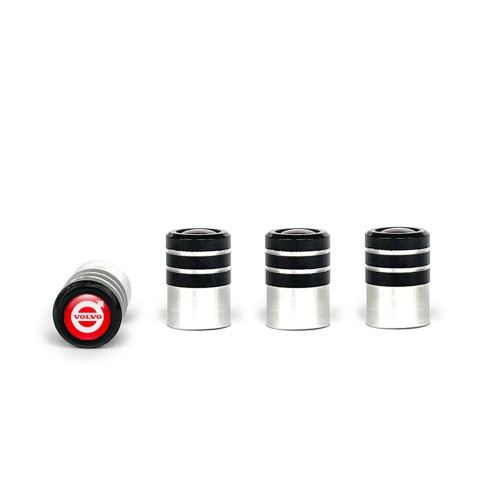 Volvo Valve Caps Tire Black - Aluminium 4 pcs Red