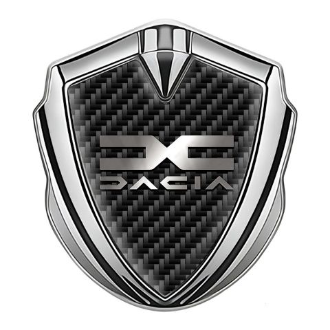 Dacia Metal Emblem Badge Silver Black Carbon Polished Logo Edition