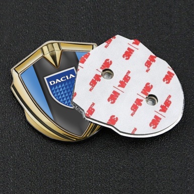 Dacia Emblem Ornament Badge Gold Glacial Base Blue Shield Logo