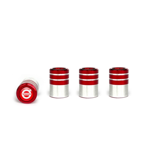 Volvo Valve Steam Caps Red - Aluminium 4 pcs Red