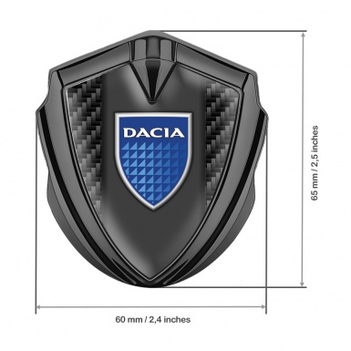 Dacia Bodyside Domed Emblem Graphite Black Carbon Blue Shield Logo