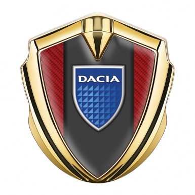Dacia Emblem Metal Badge Gold Red Carbon Blue Shield Logo