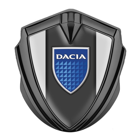 Dacia Silicon Emblem Badge Graphite Grey Base Blue Shield Logo