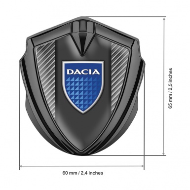 Dacia Badge Self Adhesive Graphite Light Carbon Blue Shield Logo