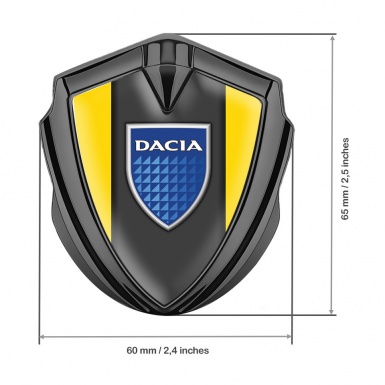 Dacia Emblem Fender Badge Graphite Yellow Frame Blue Shield Edition