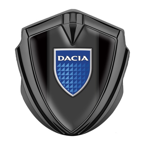 Dacia Emblem Trunk Badge Graphite Black Frame Blue Shield Variant