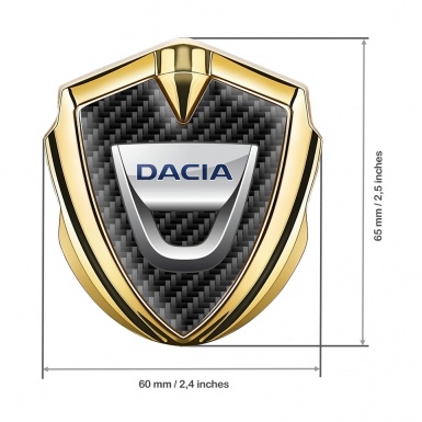Dacia Emblem Self Adhesive Gold Black Carbon Classic Logo Edition