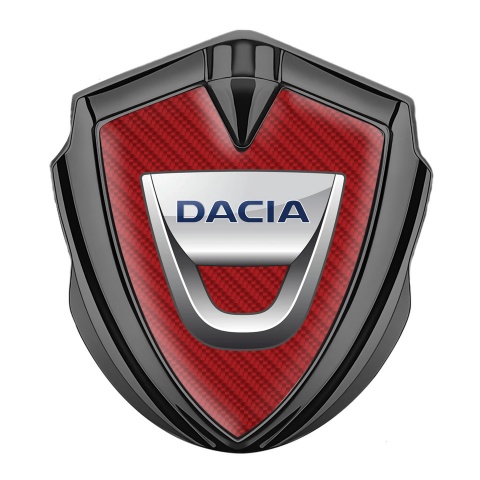 Dacia Metal Emblem Badge Graphite Red Carbon Classic Logo Edition