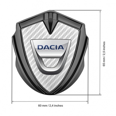 Dacia Domed Emblem Badge Graphite White Carbon Classic Logo Edition
