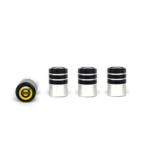 Volvo Valve Caps Tire Black - Aluminium 4 pcs Yellow