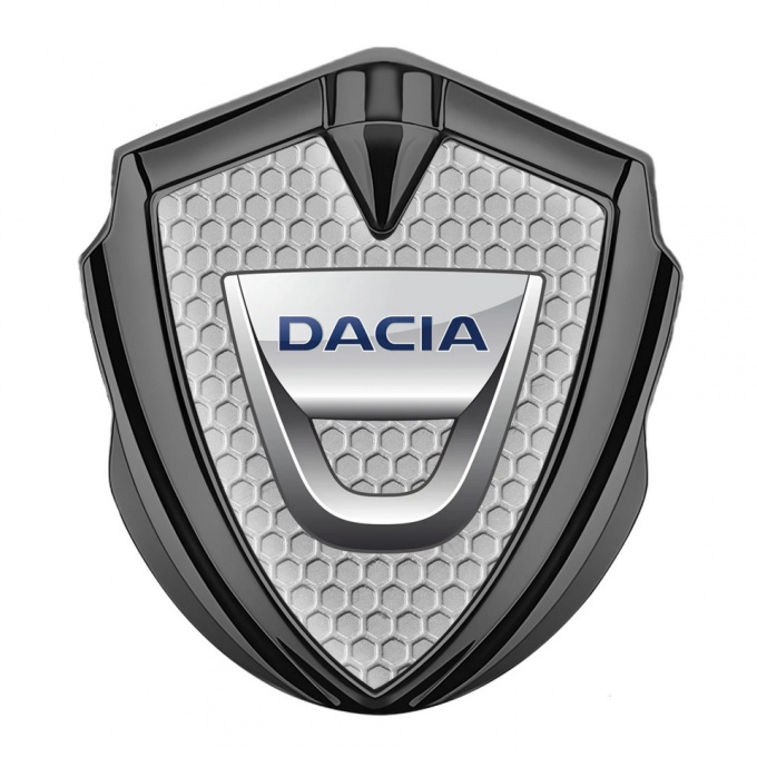 Dacia Emblem Ornament Badge Graphite Honeycomb Classic Logo Design