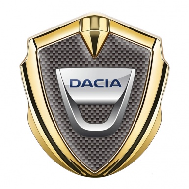 Dacia Bodyside Domed Emblem Gold Grey Carbon Classic Logo Edition
