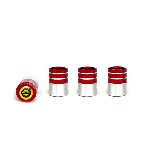 Volvo Valve Steam Caps Red - Aluminium 4 pcs Yellow