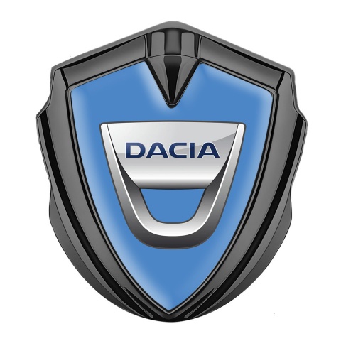 Dacia Emblem Badge Self Adhesive Graphite Blue Fill Classic Logo Design