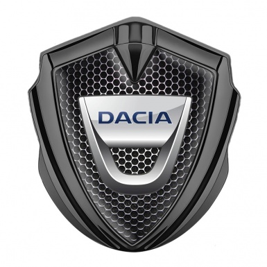Dacia Silicon Emblem Badge Graphite Steel Mesh Classic Logo Edition