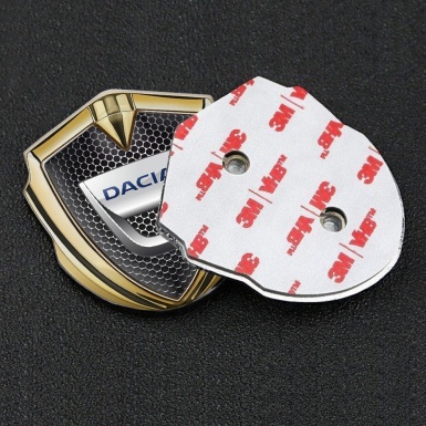Dacia Silicon Emblem Badge Gold Steel Mesh Classic Logo Edition