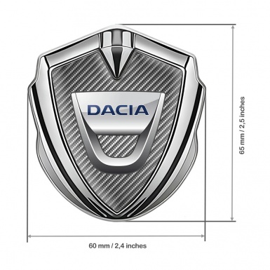 Dacia Emblem Car Badge Silver Light Carbon Classic Logo Edition